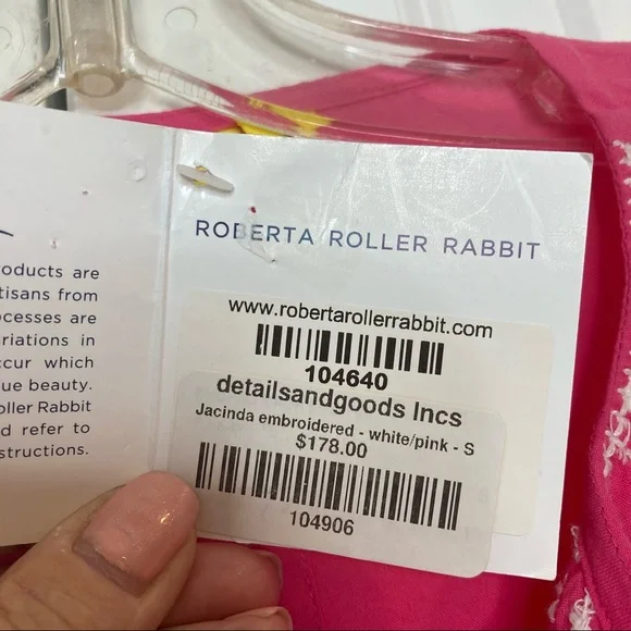 Roberta Roller Rabbit Pink Embroidered Short Sleeve Top - Picture 13 of 13